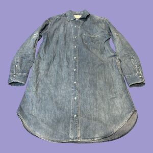rag & bone Jean Shirt Dress Womens S Blue Denim Western Chambray Button Up